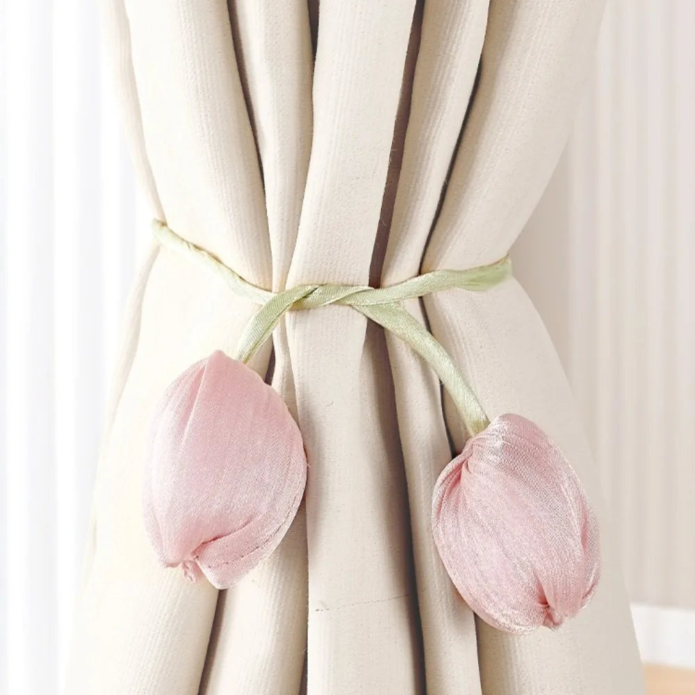 Tulip Curtain Tiebacks – Adjustable Tie Rope Straps, 1 Pair Curtain Tiebacks PLUSH