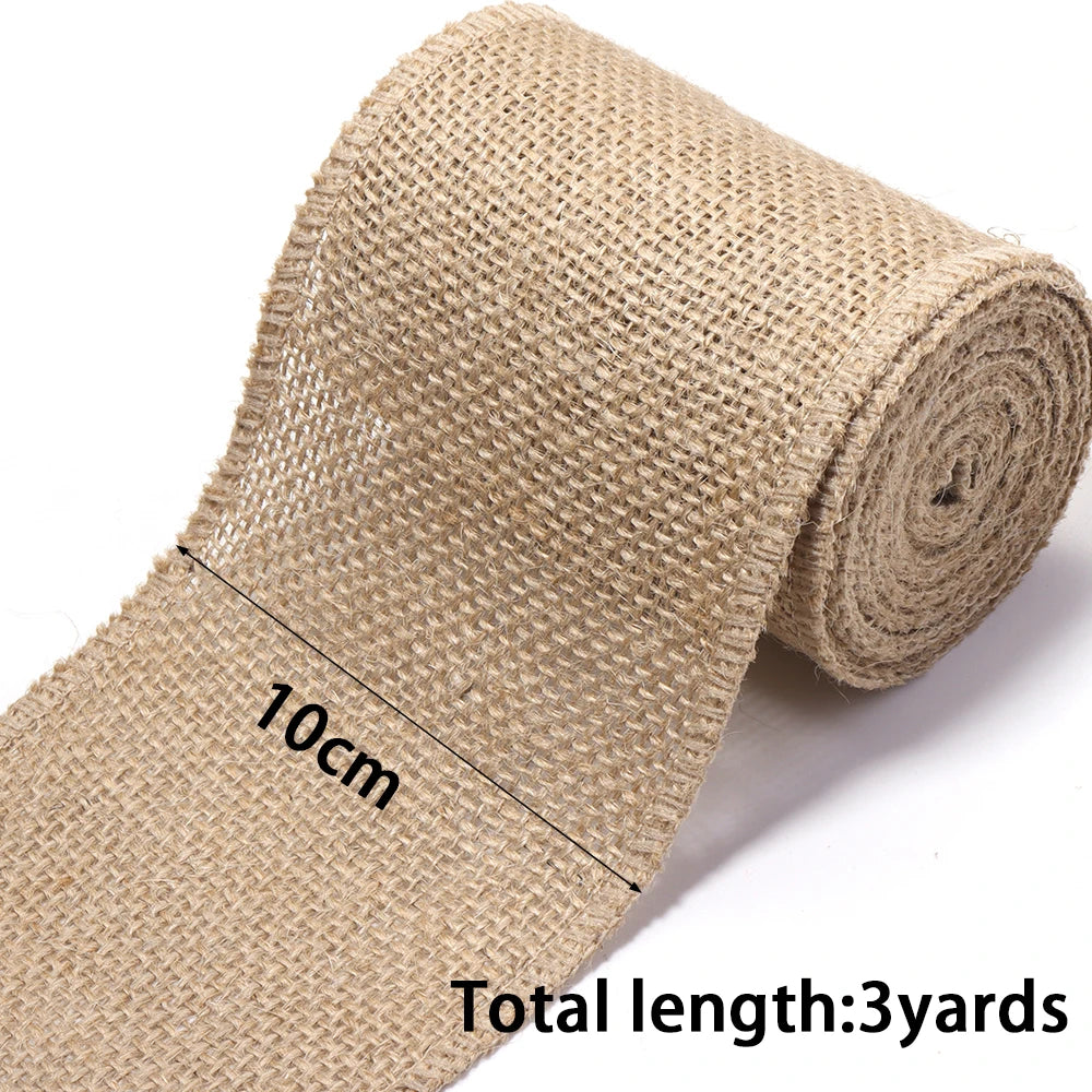 Rustic Jute Burlap Ribbon Natural Linen Webbing – DIY Crafts Craft Ribbon PLUSH 100mm