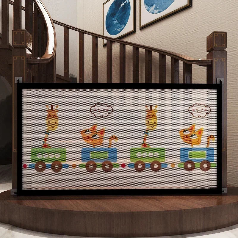 Folding Mesh Dog Gate & Pet Playpen – Stair & Doorway Barrier Dog Safety Gate PLUSH