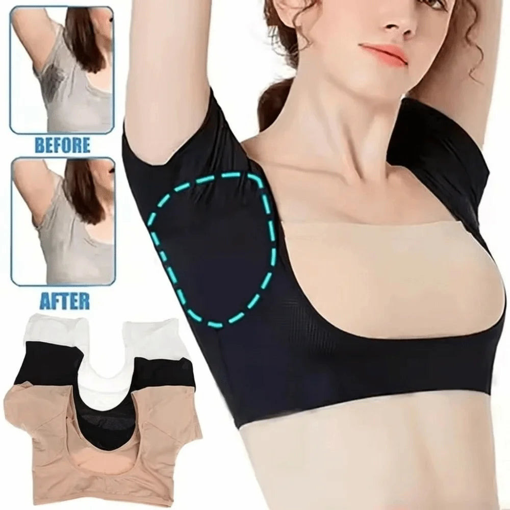 Washable Reusable Armpit Sweat Pads – Ultra-Thin Breathable Vest Sweat Pad Vest PLUSH