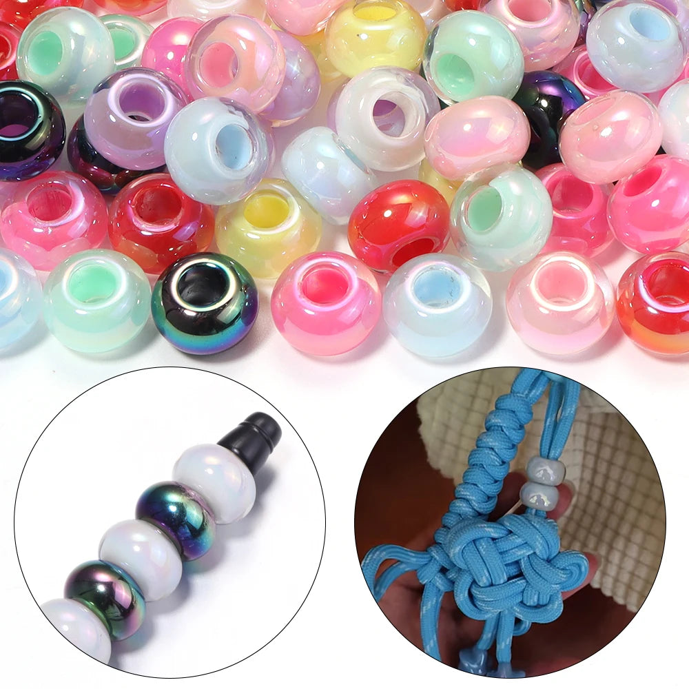 14mm UV Plated Abacus Acrylic Spacer Beads 10pcs – DIY Jewelry Acrylic Spacer Beads PLUSH