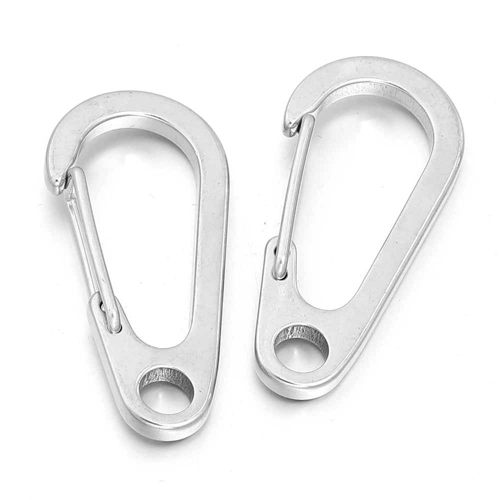 Mini Stainless Steel Carabiner Clip Spring Snap Hook 2-5pcs Carabiner Snap Hook PLUSH 55mm 2pcs