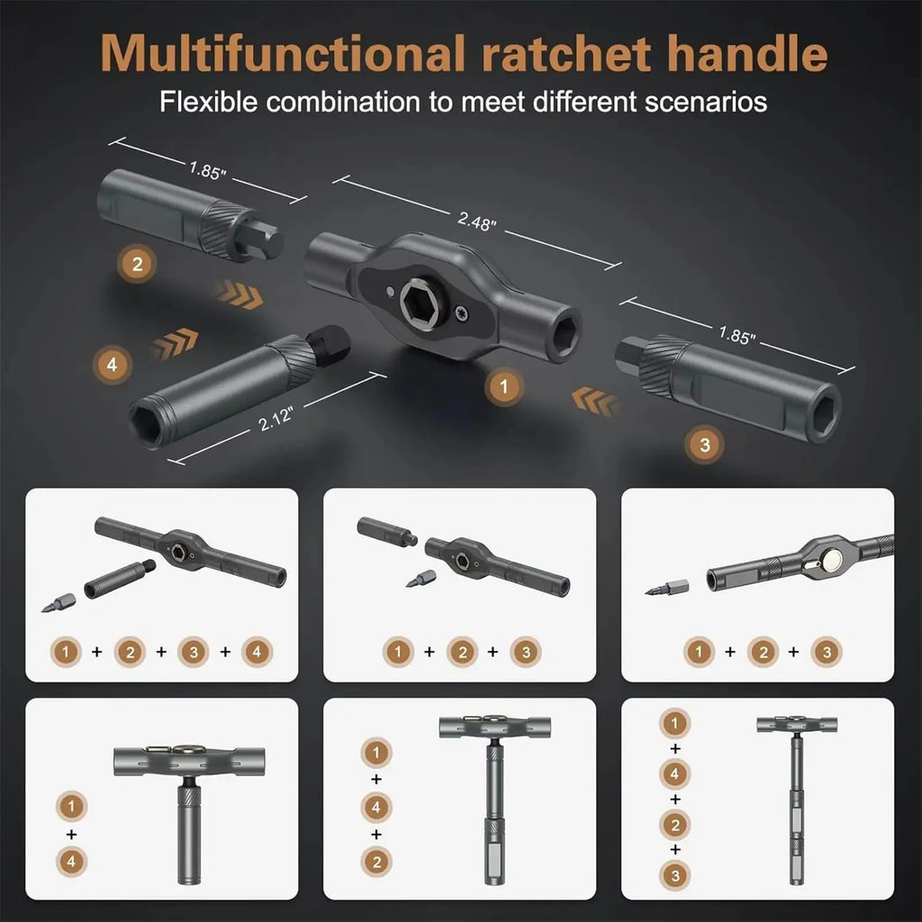 24-in-1 Ratcheting Screwdriver Set – Magnetic Multi-Bit Kit Ratchet Screwdriver Set PLUSH