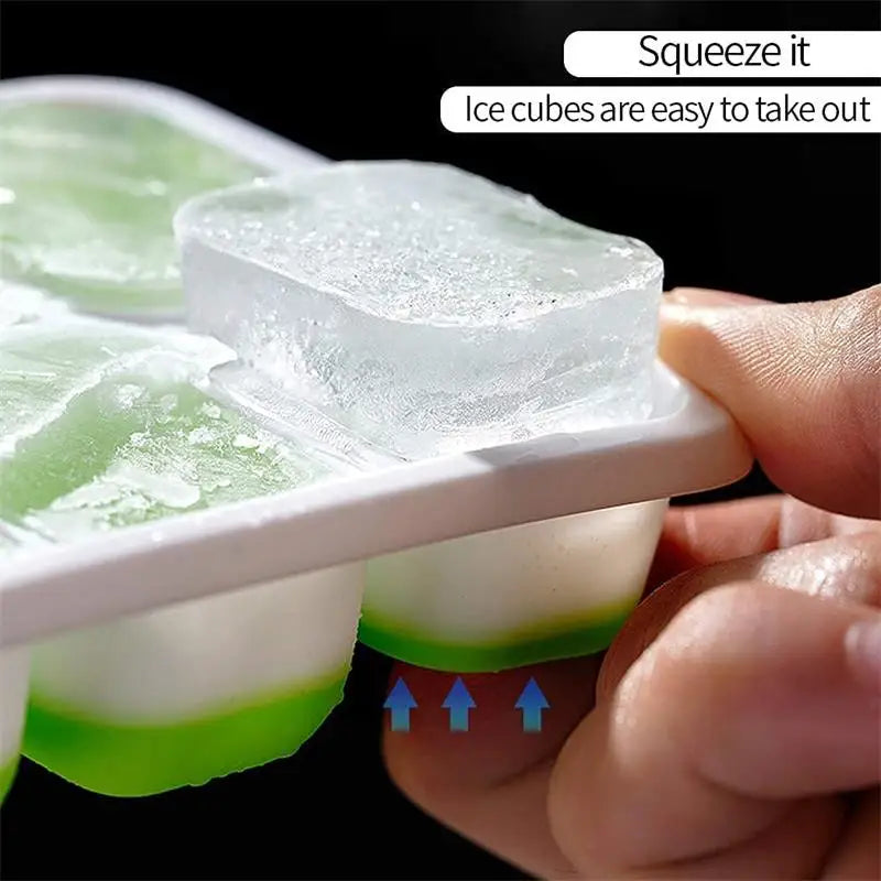 14-Grid Silicone Ice Cube Tray with Lid – Reusable Mold Ice Cube Tray PLUSH
