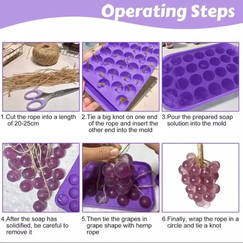 DIY Grape Soap Making Kit – Silicone Mold & Jute Rope Soap Making Kit PLUSH