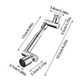1080° Swivel Faucet Aerator Extender – 2 Spray Modes Faucet Aerator Extender PLUSH Silver