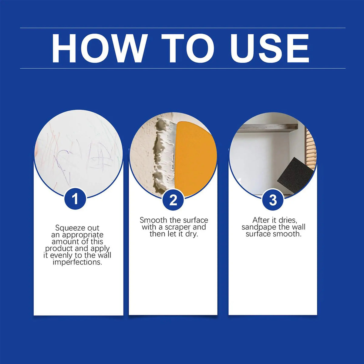 Wall Repair Cream Kit with Scraper – Waterproof & Mould-Proof Wall Repair Kit PLUSH