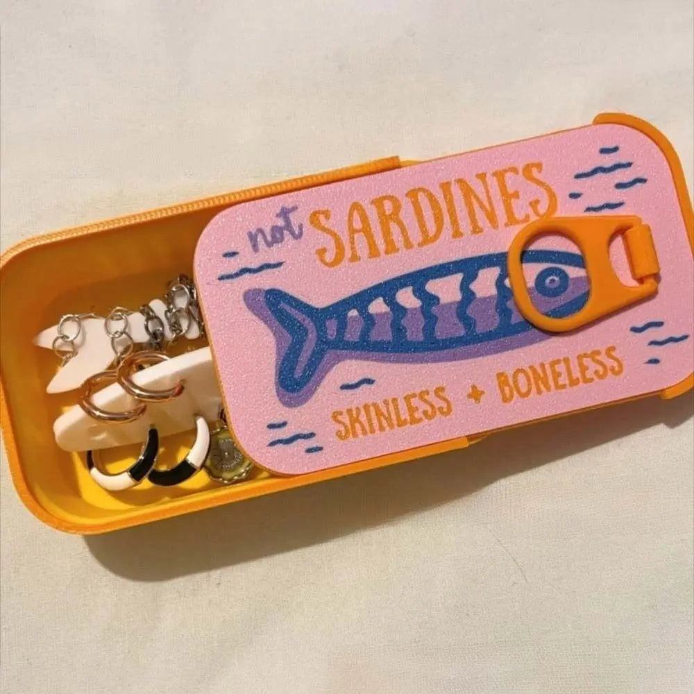 3D Printed Sardine Tin Jewelry Box – Necklace & Earring Storage Jewelry Storage Box PLUSH
