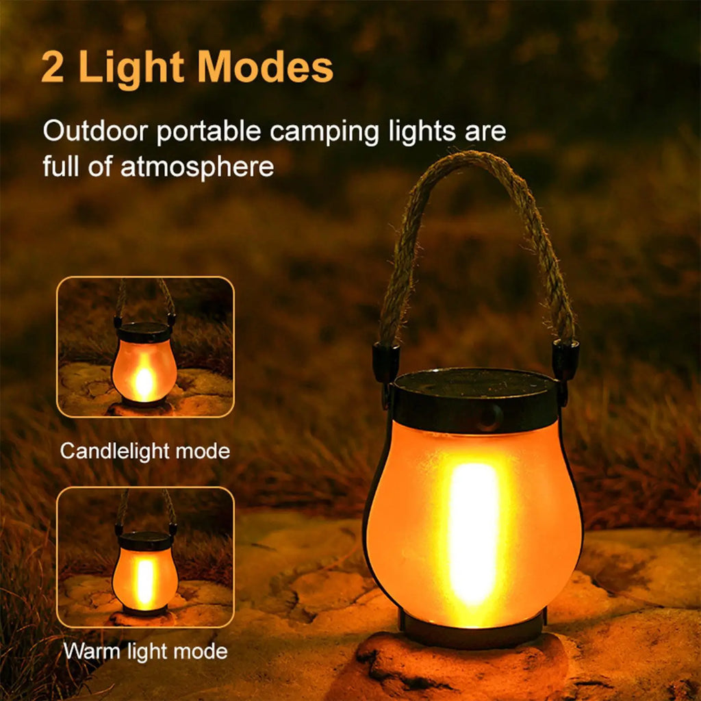 Solar Flame Lantern – Flickering LED Garden & Camping Light Solar Garden Lantern PLUSH