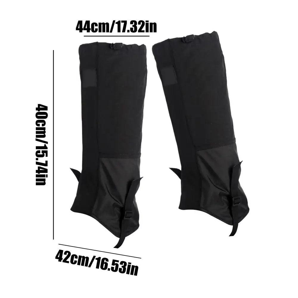 Waterproof Outdoor Gaiters – Hiking Snow Leg Covers Outdoor Gaiters PLUSH Black 1Pairs