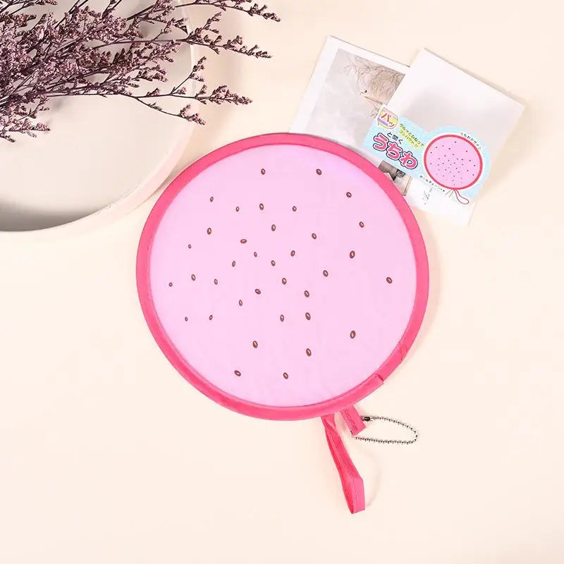 Fruit-Pattern Round Handheld Pocket Fan – Portable & Cute Handheld Pocket Fan PLUSH A6