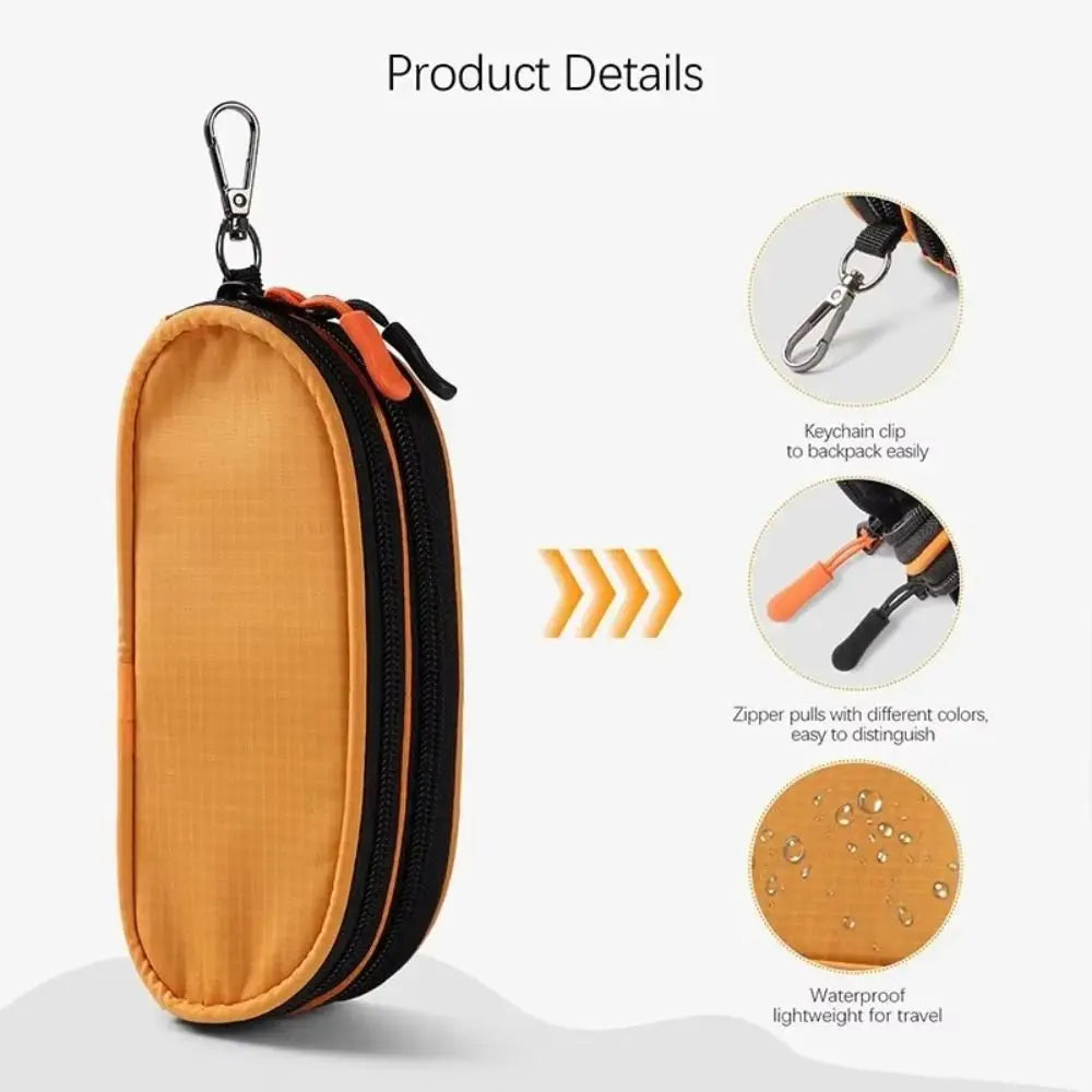 Double-Layer Eyewear Organizer Bag with Key Ring – 2 Slots Eyewear Organizer Bag PLUSH