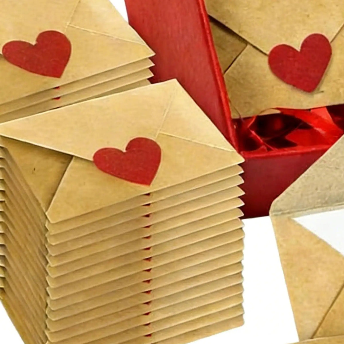 60pcs Mini Envelopes Heart Stickers & Love Note Cards Set Love Note Card Set PLUSH