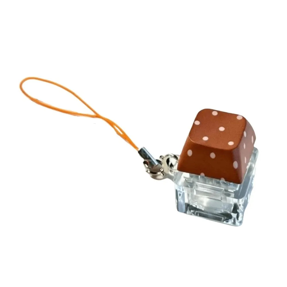 Fidget Button Clicker Pendant – Cute Star & Polka Dot Print Fidget Clicker Toy PLUSH Brown Polka Dot