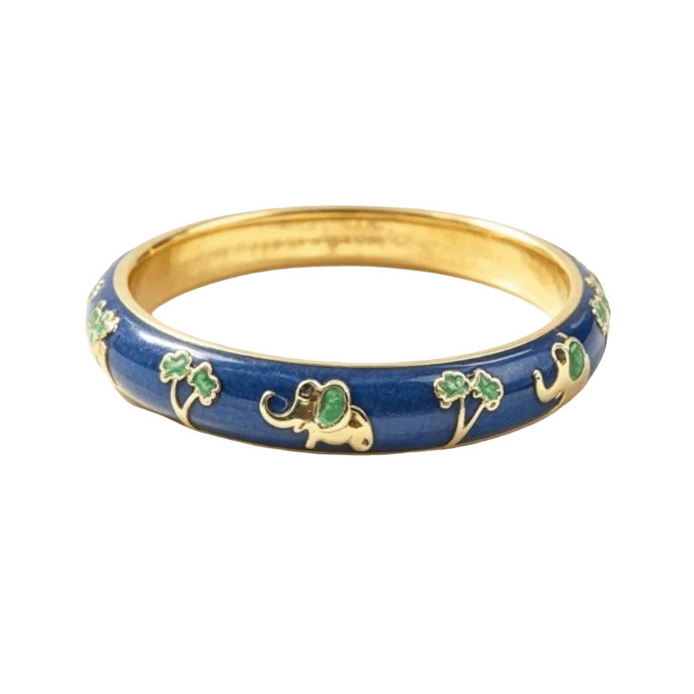 Colorful Cloisonne Enamel Bangle – Floral Butterfly Bracelet Enamel Bangle Bracelet PLUSH Type C