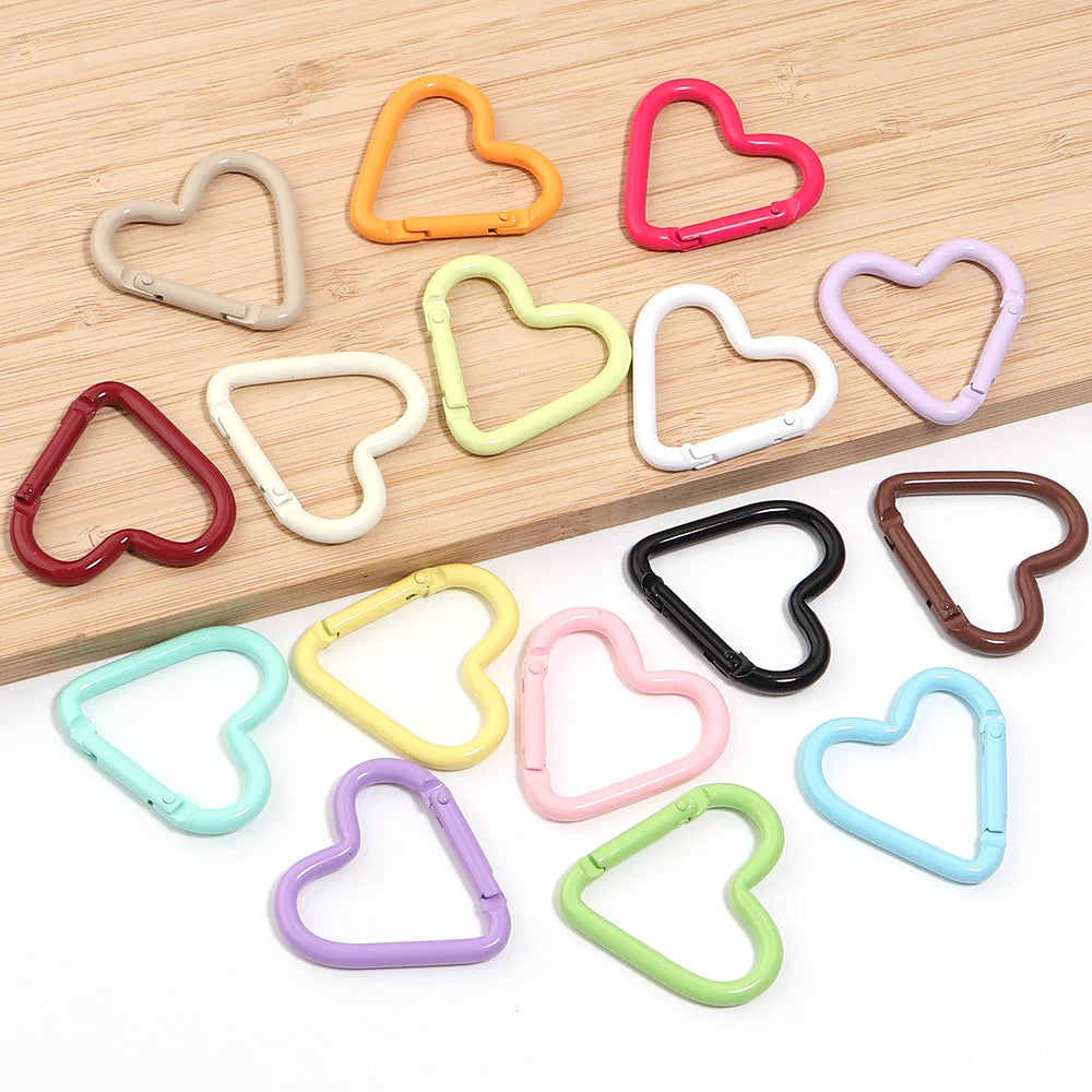 5pcs Heart Spring Clasp Carabiner Clips – DIY Jewelry Making Jewelry Clasp Findings PLUSH