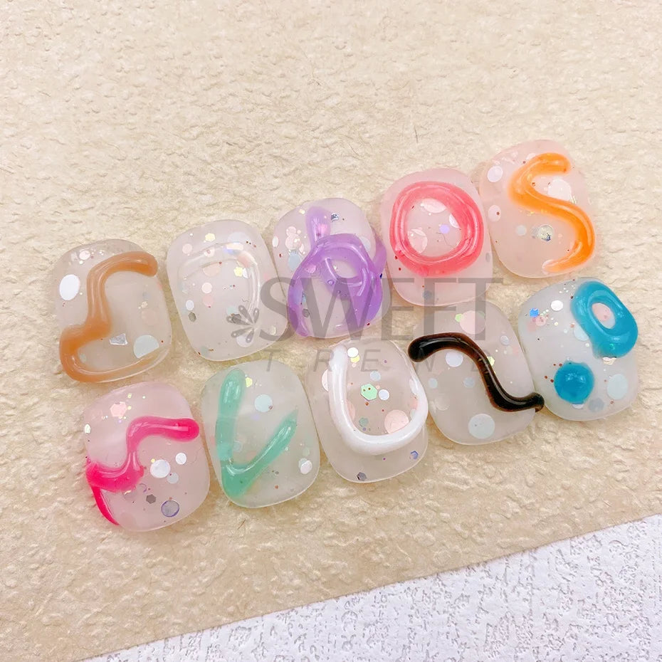 6pcs 5D Jelly Pudding Nail Gel – Macaron Emboss DIY Set Nail Gel Polish PLUSH