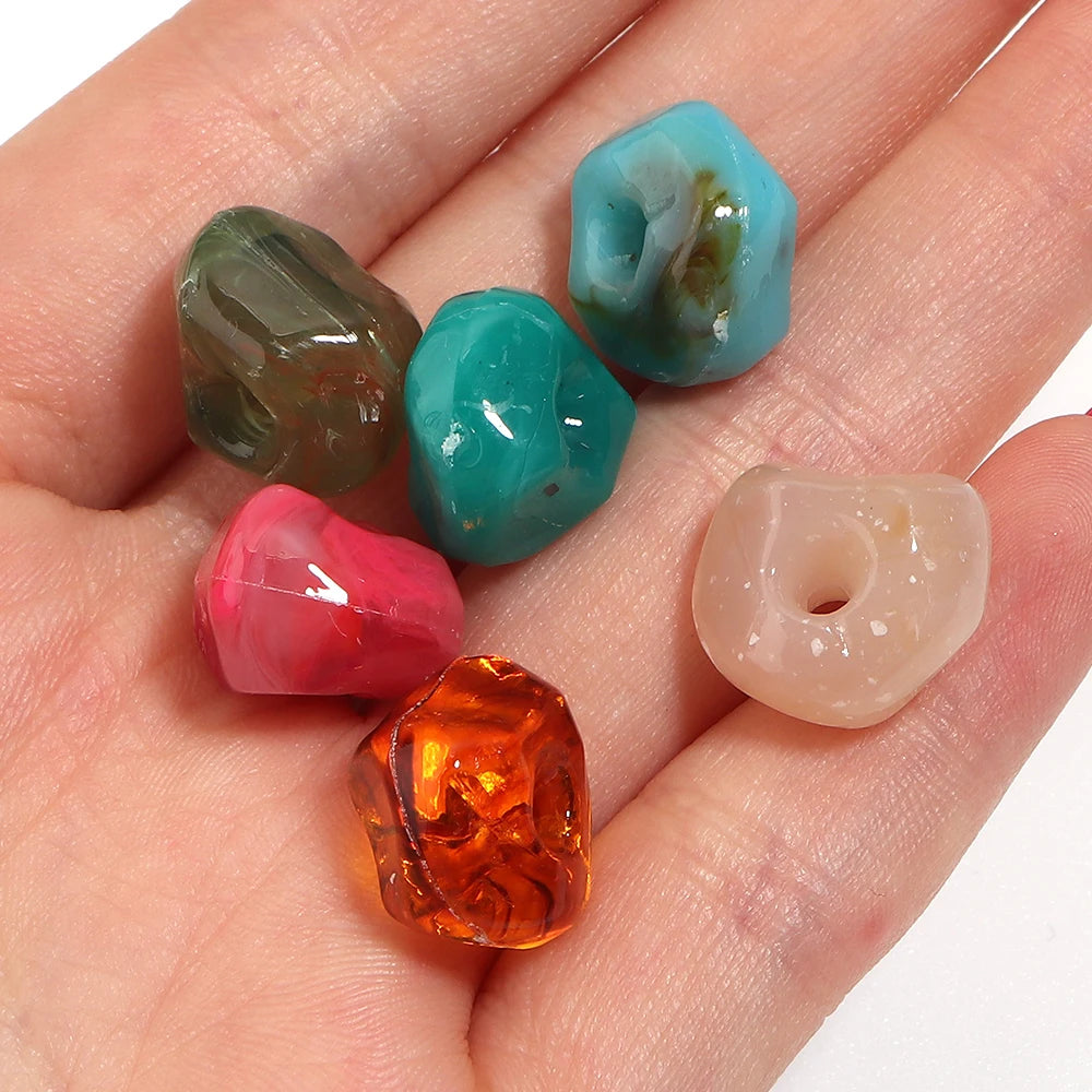 20pcs Irregular Acrylic Jade Spacer Beads 16x15mm – DIY Jewelry Acrylic Spacer Beads PLUSH