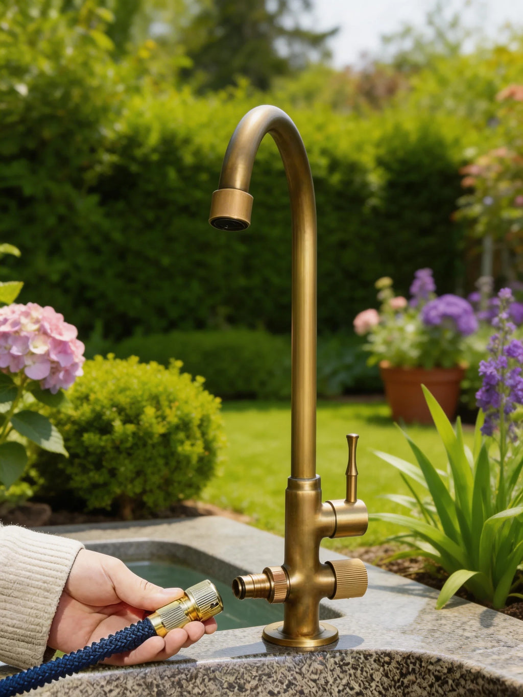 Outdoor Brass Cold Water Faucet – Courtyard Garden Tap Outdoor Water Faucet PLUSH Default Title