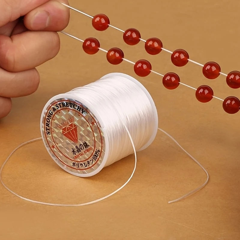 2pcs Elastic Beading Cord Transparent Nylon DIY Jewelry Making Beading Cord PLUSH