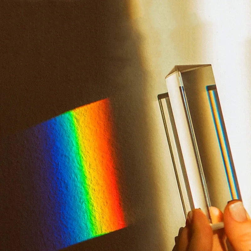 Photography Triangular Prism 25x25x80mm Rainbow Crystal Glass Photography Prism PLUSH