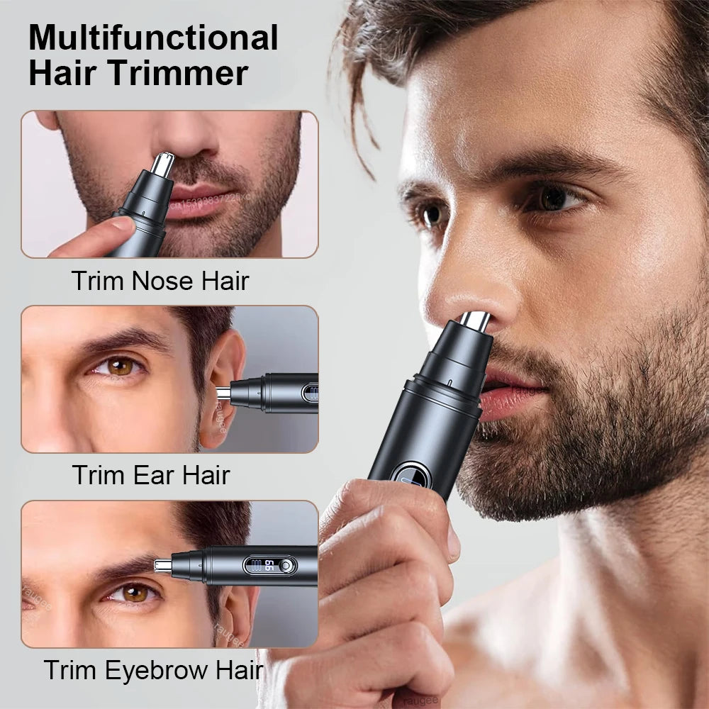 Raugee Electric Nose & Ear Hair Trimmer – Rechargeable Nose & Ear Trimmer PLUSH
