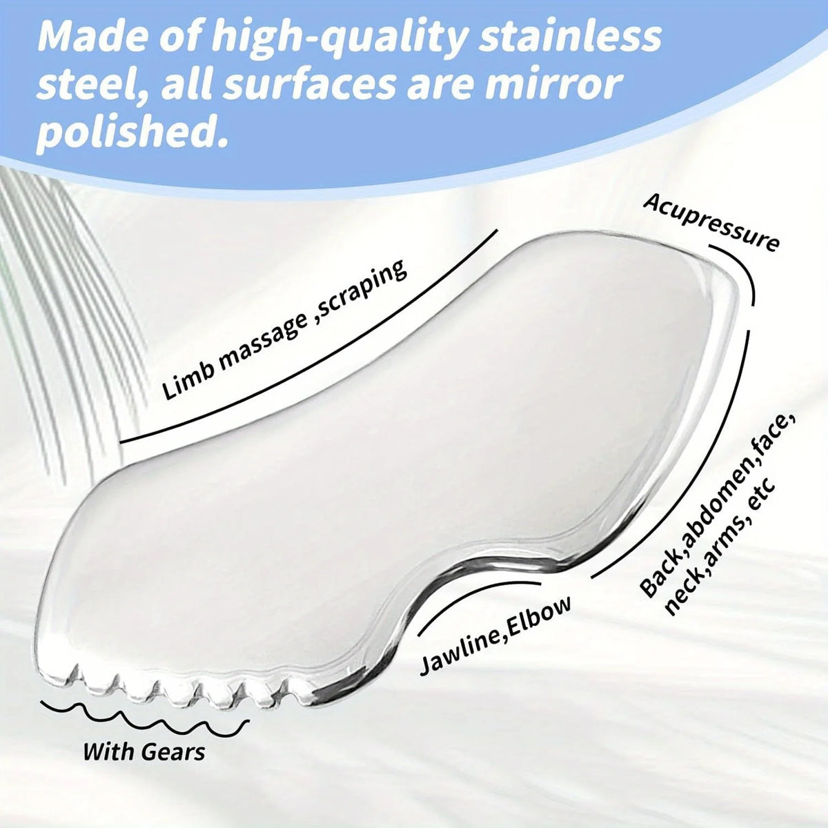 Stainless Steel Gua Sha Tool – Jawline & Face Sculpting Board Gua Sha Tool PLUSH