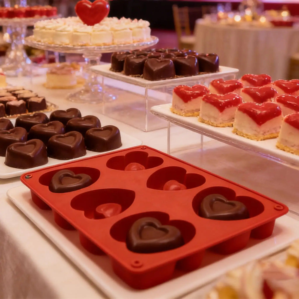 8-Cavity Heart Silicone Mold – Cake, Chocolate & Candle Making Silicone Baking Mold PLUSH