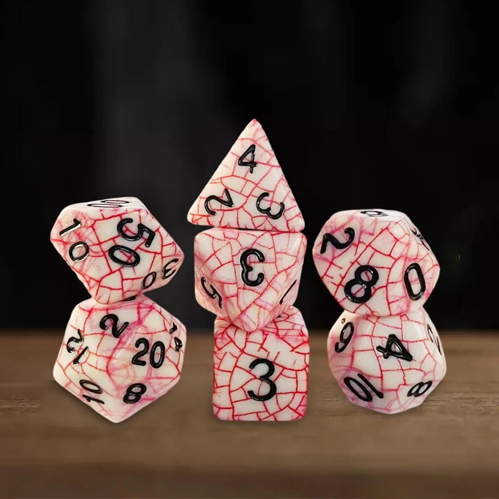 7-Piece Polyhedral Dice Set – D20 D12 D10 D8 D6 D4 Acrylic Polyhedral Dice Set PLUSH