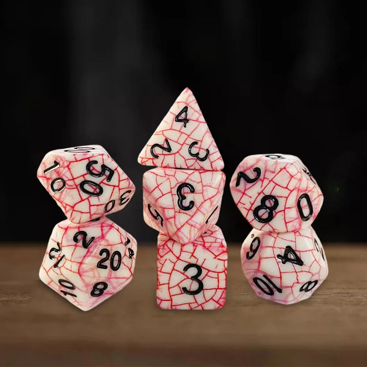 7-Piece Polyhedral Dice Set – D20 D12 D10 D8 D6 D4 Acrylic Polyhedral Dice Set PLUSH