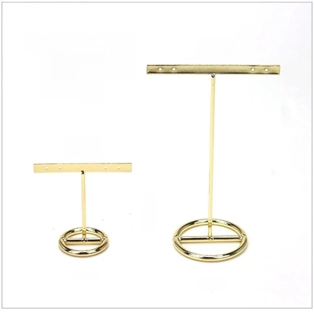 T-Shaped Metal Jewelry Display Stand – Earring & Necklace Rack Jewelry Display Stand PLUSH S and L flat