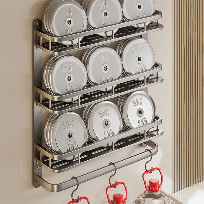 Aluminum Wall Mounted Bathroom Shelf – No Drill Storage Rack Bathroom Wall Shelf PLUSH