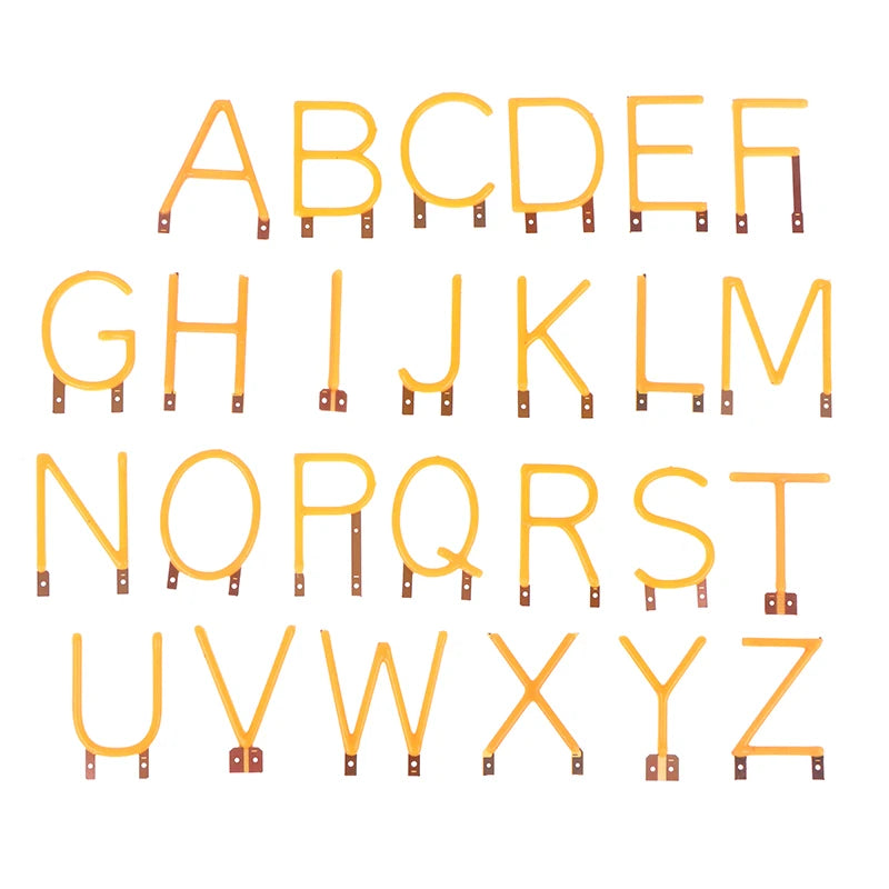 English Letter COB LED Filament DC3V Yellow – DIY Party Decor LED Filament Light PLUSH