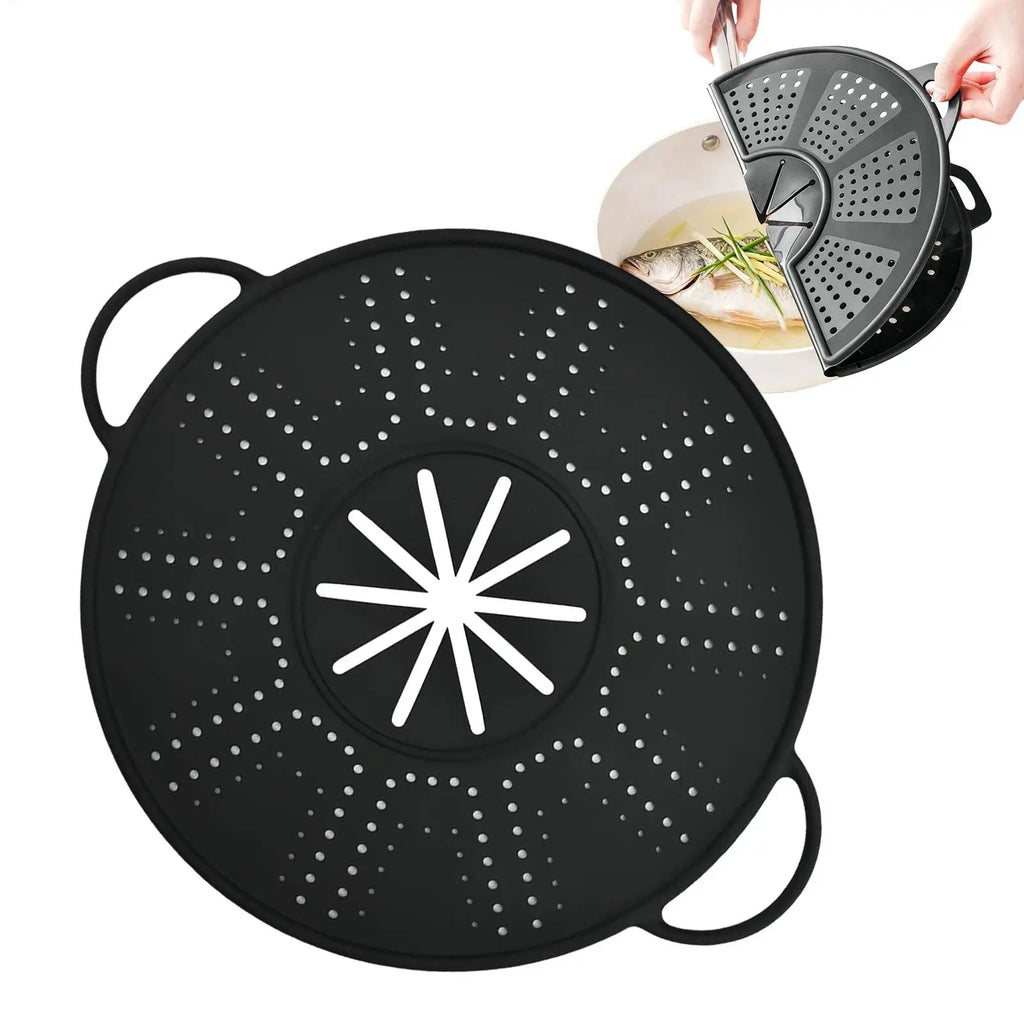 Foldable Silicone Splatter Screen for Frying Pan | Dishwasher Safe Splatter Screen PLUSH