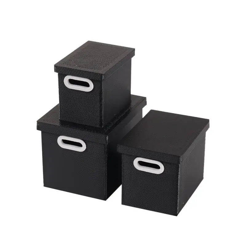 Dollhouse Mini Storage Boxes with Lids – Set of 3 | 1/6 Scale Dollhouse Accessories PLUSH A2