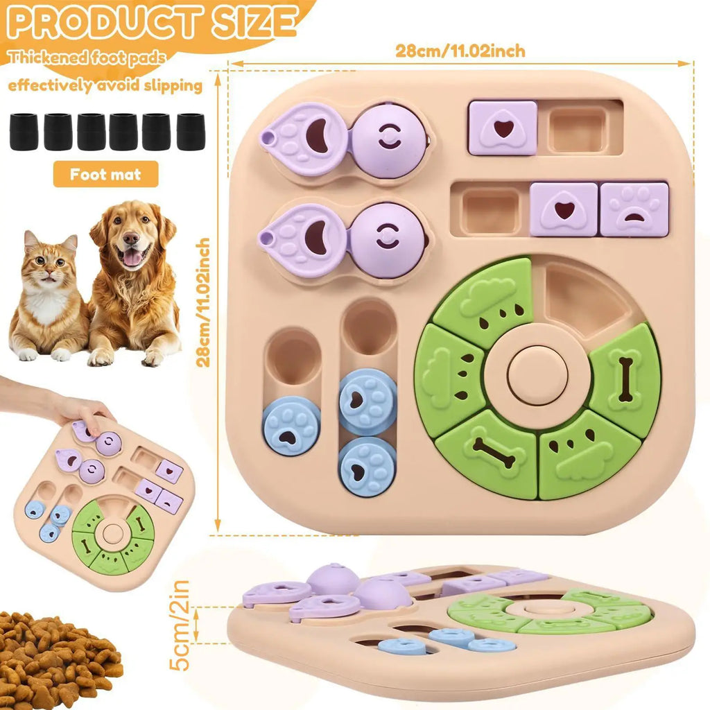 Dog Puzzle Toy Slow Feeder – Interactive Treat Dispenser Pet Puzzle Feeder PLUSH