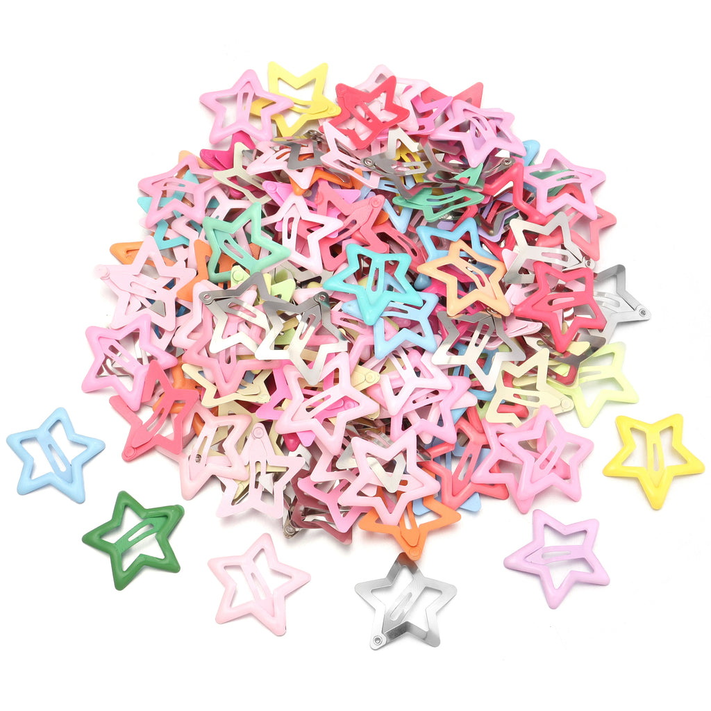 100pcs Y2K Star Metal BB Hair Clips for Girls – Colorful Kids Hair Clips PLUSH