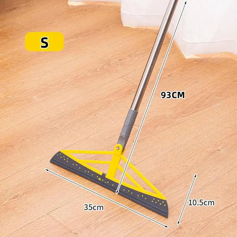 180° Rotatable Rubber Broom & Floor Squeegee – PEISI Rubber Floor Broom PLUSH Magic Rubber Broom S