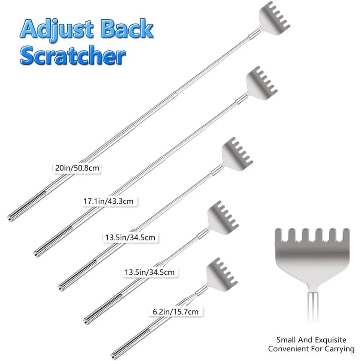 Telescopic Stainless Steel Back Scratcher – Portable Gift Back Scratcher PLUSH