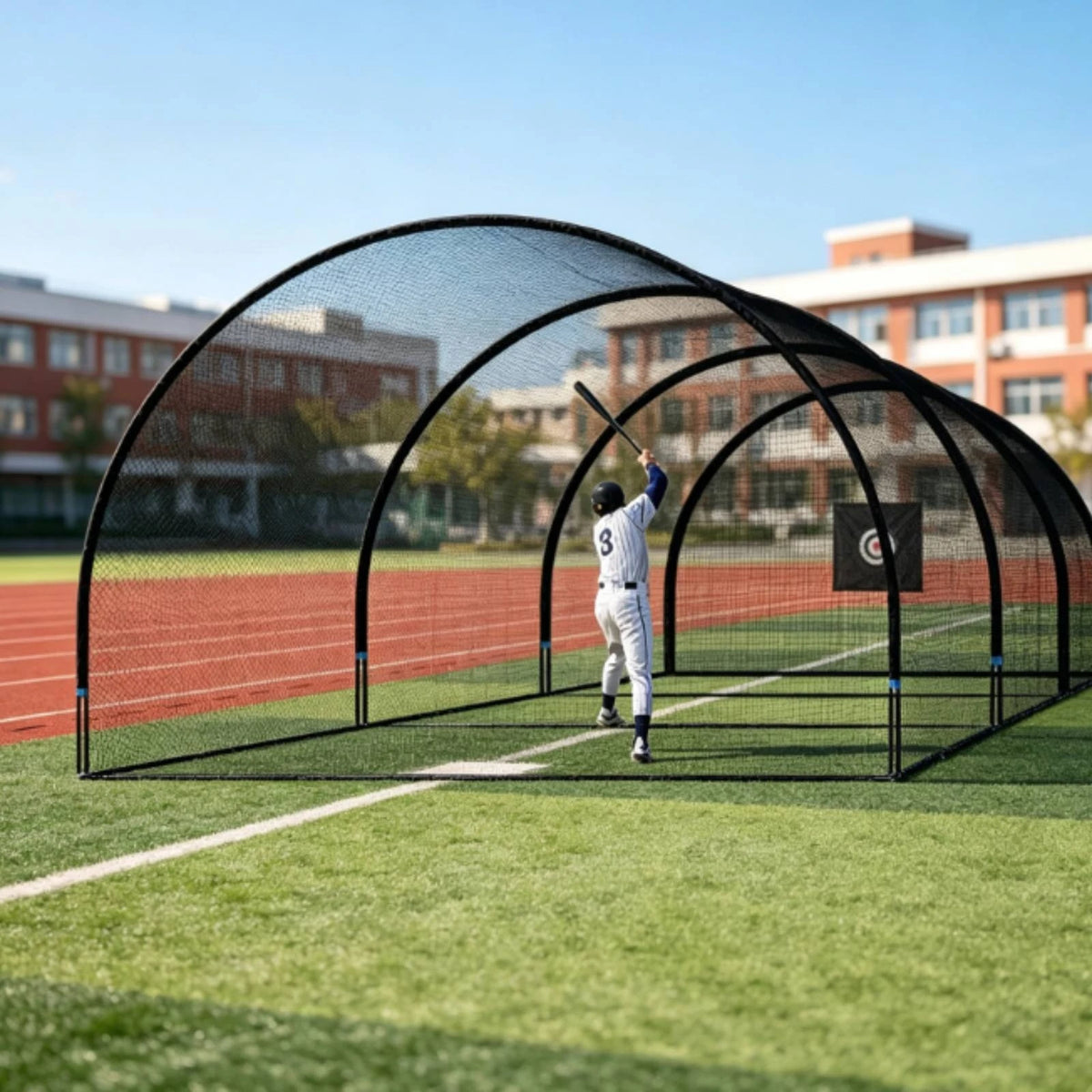 Arched Baseball Batting Cage with Frame | Backyard Training Baseball Batting Cage PLUSH