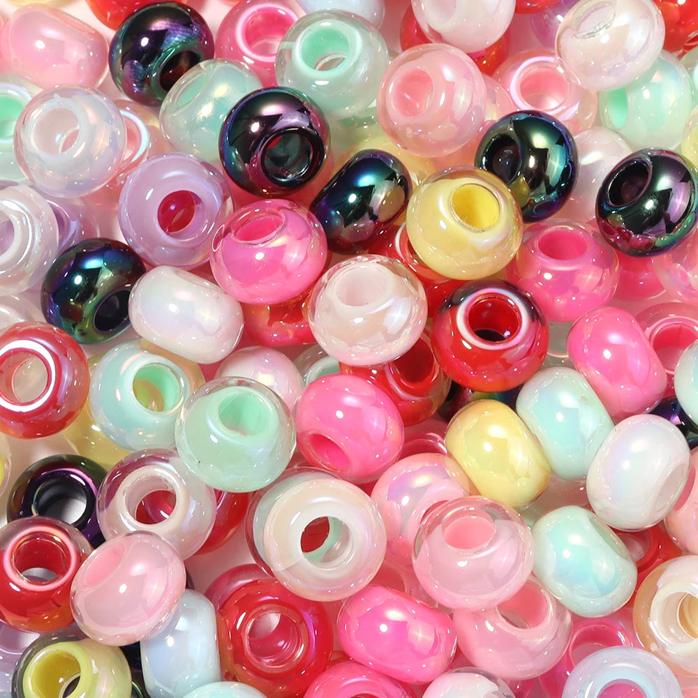 14mm UV Plated Abacus Acrylic Spacer Beads 10pcs – DIY Jewelry Acrylic Spacer Beads PLUSH