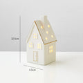 Light-Up Ceramic Christmas Village Buildings – Set of 3 Christmas Village Decor PLUSH Large Forest House