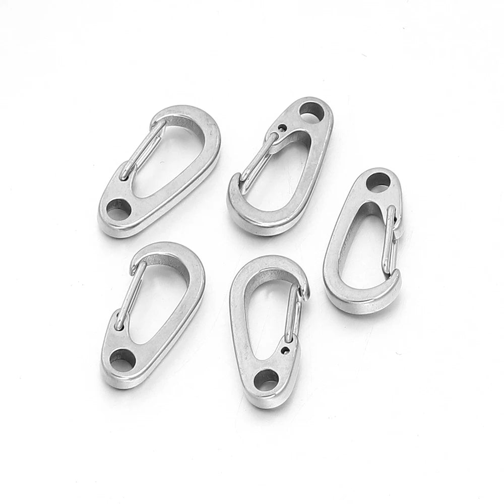 Mini Stainless Steel Carabiner Clip Spring Snap Hook 2-5pcs Carabiner Snap Hook PLUSH 20mm 5pcs