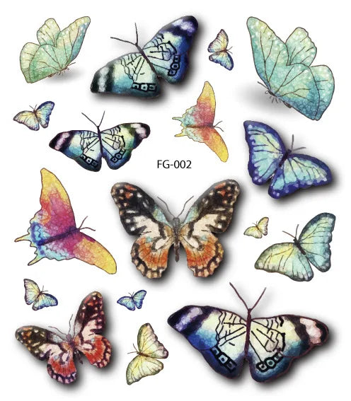 Purple Fairy Butterfly Glitter Temporary Tattoo Stickers Temporary Tattoo Sticker PLUSH FG-002