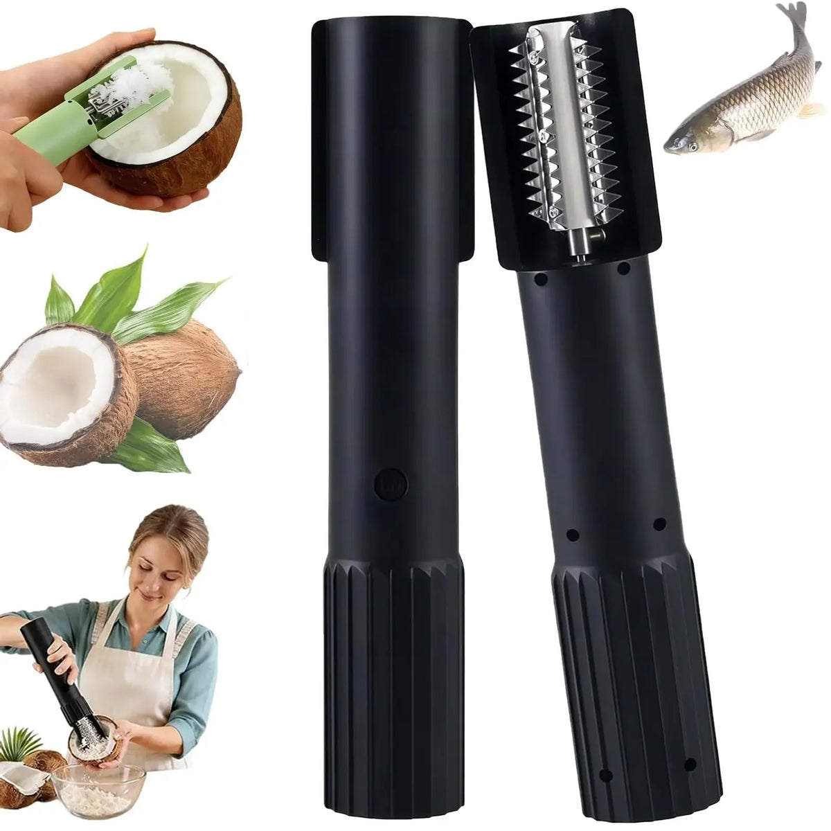 Wireless Electric Fish Scale Remover – Home & Commercial Electric Fish Scaler PLUSH Black