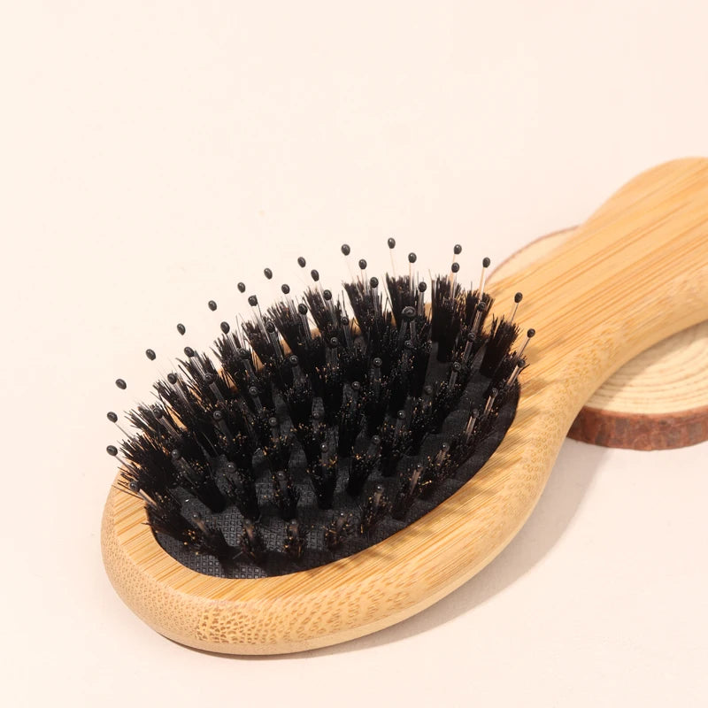 Bamboo Mini Air Cushion Hair Brush – Anti-Static Comb Air Cushion Hair Brush PLUSH