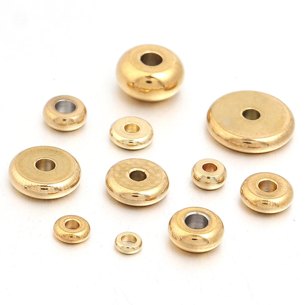 Stainless Steel Flat Disc Spacer Beads Gold Silver – 20-50pcs Jewelry Spacer Beads PLUSH