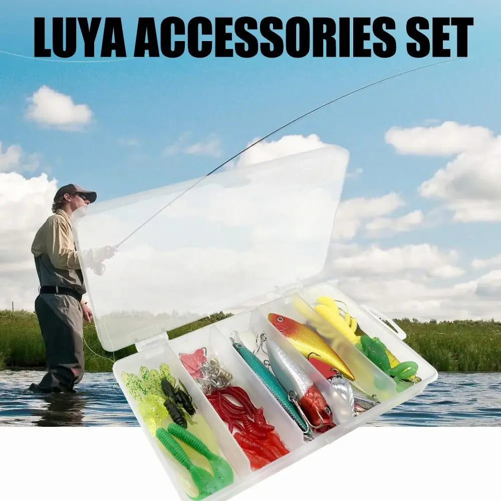 Soft Fishing Lures Kit – Silicone Bait & Hook Set with Box Fishing Lure Kit PLUSH