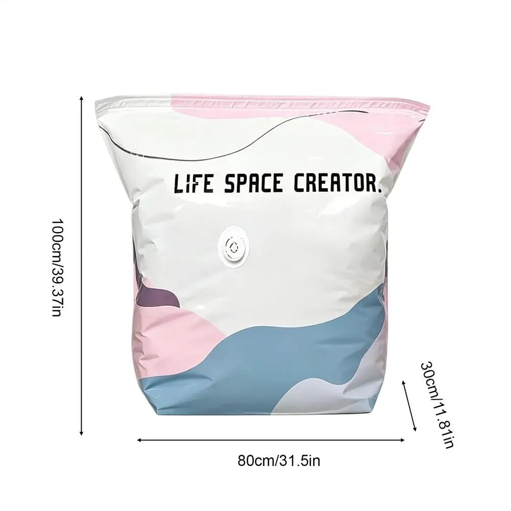 Large Vacuum Storage Bags No Pump – Clothes & Blanket Organizer Vacuum Storage Bag PLUSH 80x100cm