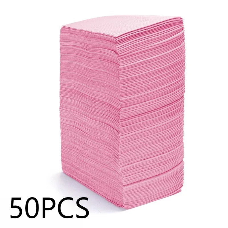 Disposable Waterproof Table Covers – Tattoo & Nail Mat 20–125pcs Disposable Table Cover PLUSH Pink-50PCS